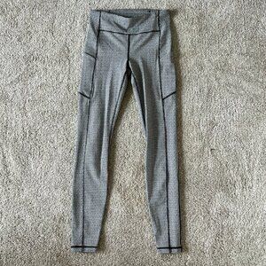 lululemon High Rise Fast and Free Leggings in Black and White Houndstooth